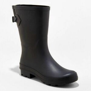 A new day Black Women's Rain Boots waterproof farm work shoes